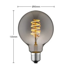 Lucande LED-pære E27 G95 4W smoke 1.800K dæmpbar