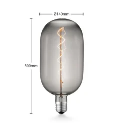 Lucande LED-pære E27 T140 4W 1.800K dæmpbar røgfarvet