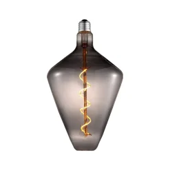 Lucande LED-pære, maveformet, E27 4W, røgfarvet, Ø 15 cm, 1800K