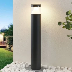 Lucande LED-pullert Darja, antracit, metal, 100 cm, IP54