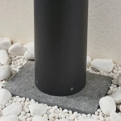 Lucande LED-pullert Darja, antracit, metal, 100 cm, IP54