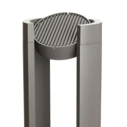 Lucande LED pullert Dylen, grå, metal, 80 cm, IP65