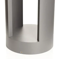 Lucande LED pullert Dylen, grå, metal, 80 cm, IP65
