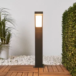 Lucande LED pullert Juvia, 60 cm, antracit, IP54