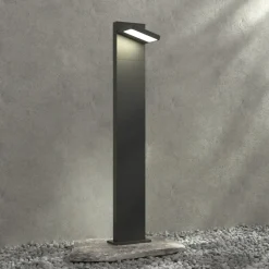 Lucande LED pullert Silvan, 100 cm, antracit, metal
