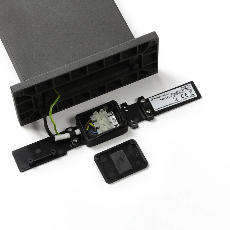 Lucande LED pullert Silvan, 100 cm, sensor, antracit
