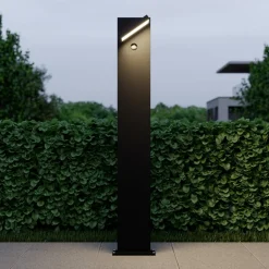 Lucande LED pullert Silvan, 100 cm, sensor, antracit