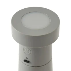 Lucande LED-saltbøsse Salt, lysegrå, batteri, IP44