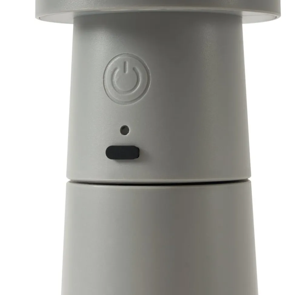 Lucande LED-saltbøsse Salt, lysegrå, batteri, IP44