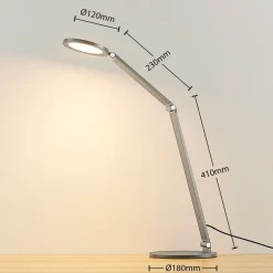 Lucande LED-skrivebordslampe Mion, 41 cm, rund, dæmpbar