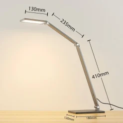 Lucande LED-skrivebordslampe Mion, 41 cm, kantet, dæmpbar