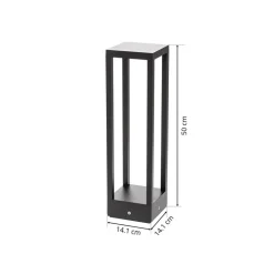 Lucande LED-sokkellampe Carlota, 50 cm, antracit, aluminium