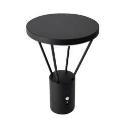 Lucande LED-sokkellampe Elario, 44 cm, sort, sensor
