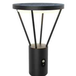 Lucande LED-sokkellampe Elario, 44 cm, sort, sensor