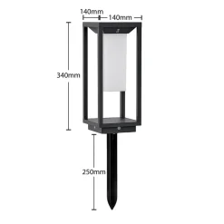 Lucande LED-sokkellampe Eliel, 34 cm, antracit, IP54