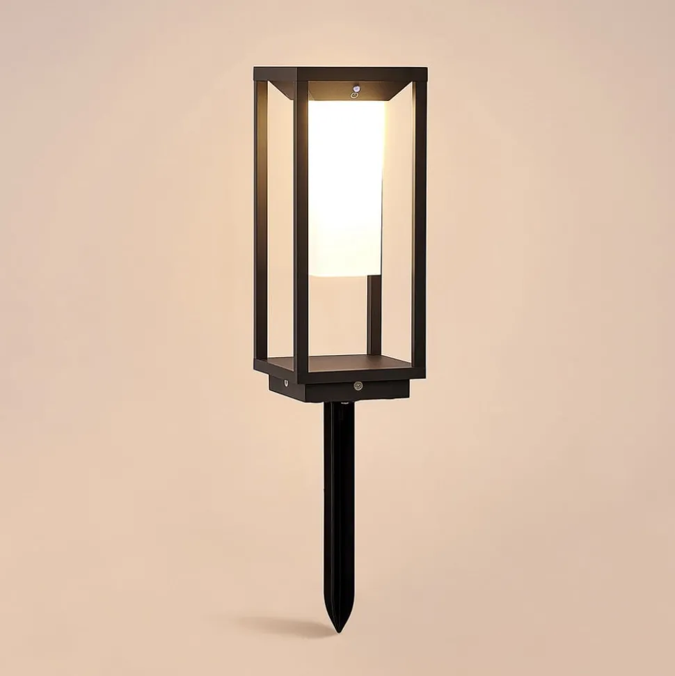 Lucande LED-sokkellampe Eliel, 34 cm, antracit, IP54