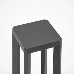 Lucande LED-sokkellampe Kalisa, IP65, 42 cm, grå, metal