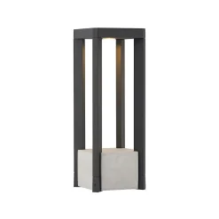 Lucande LED-sokkellampe Kalisa, IP65, 42 cm, grå, metal
