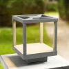 Lucande LED-sokkellampe Lealan, grå, metal, 23 cm, IP54