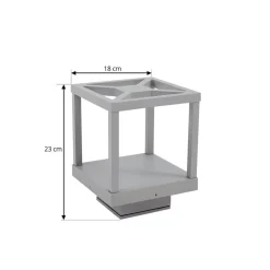 Lucande LED-sokkellampe Lealan, grå, metal, 23 cm, IP54
