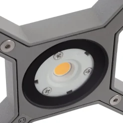 Lucande LED-sokkellampe Lealan, grå, metal, 23 cm, IP54