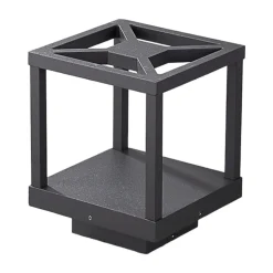 Lucande LED-sokkellampe Lealan, sort, metal, 23 cm, IP54