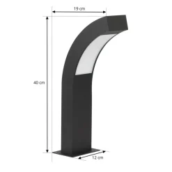 Lucande LED-sokkellampe Lennik, 40 cm, antracit, metal