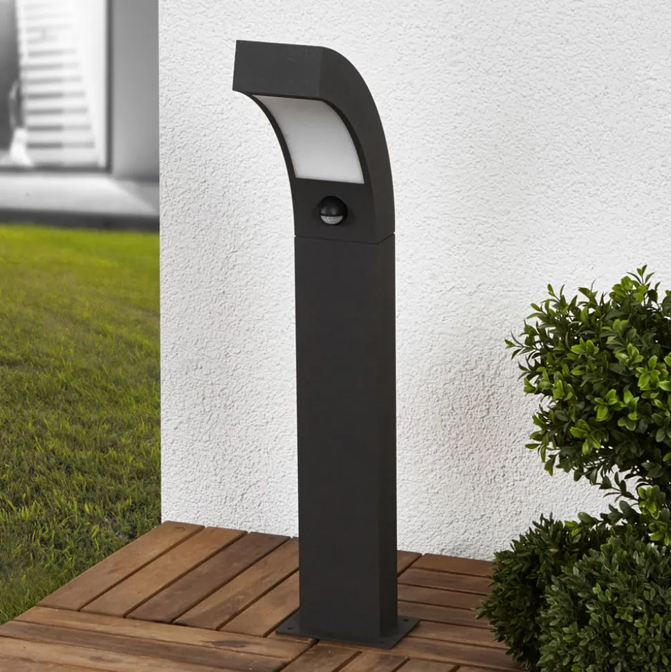 Lucande LED-sokkellampe Lennik, sensor, 60 cm, antracit