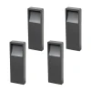 Lucande LED-sokkellampe Leya, 4 stk, 35cm, antracit, IP54