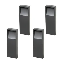 Lucande LED-sokkellampe Leya, 4 stk, 35cm, antracit, IP54
