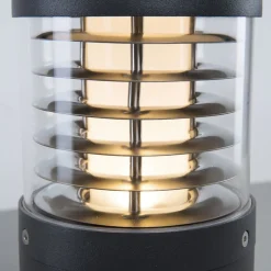 Lucande LED-sokkellampe Lucius, 27 cm, antracit, IP54
