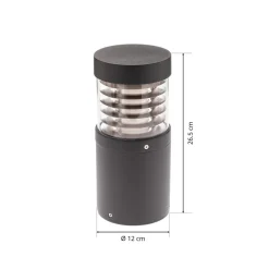 Lucande LED-sokkellampe Lucius, 27 cm, antracit, IP54