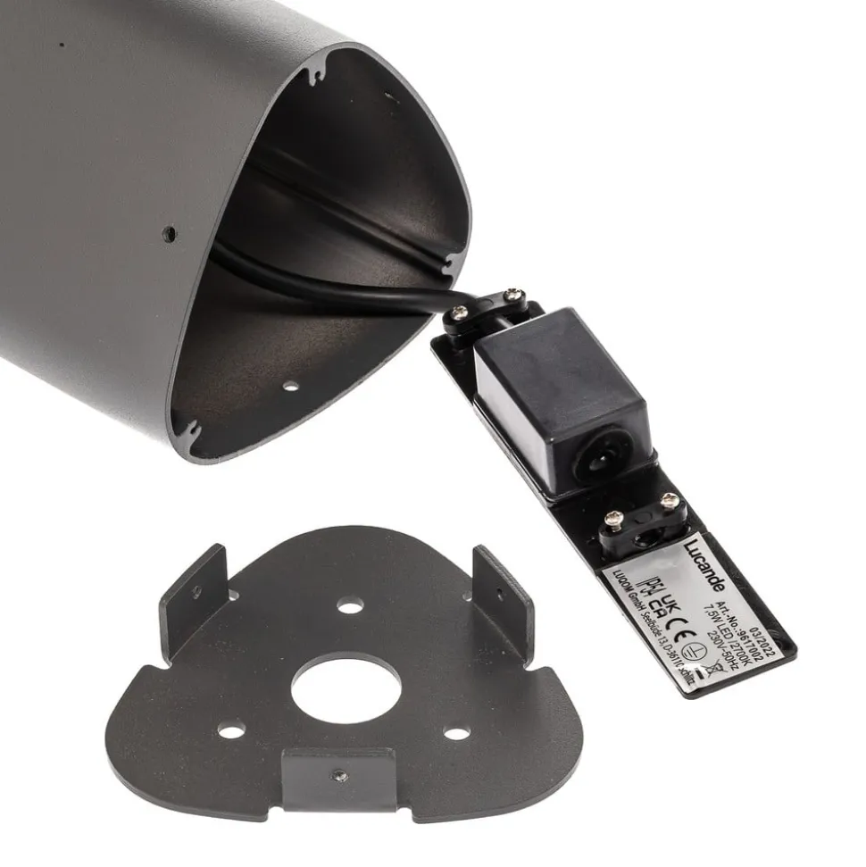 Lucande LED-sokkellampe Pirron, 50 cm, trekantet, IP54