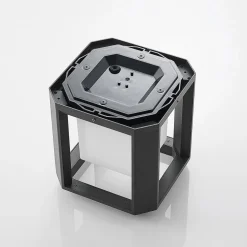 Lucande LED-sokkellampe Serenella, antracit, metal, 27 cm