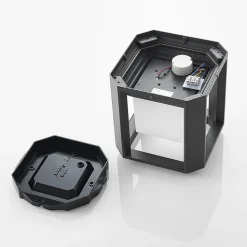Lucande LED-sokkellampe Serenella, antracit, metal, 27 cm