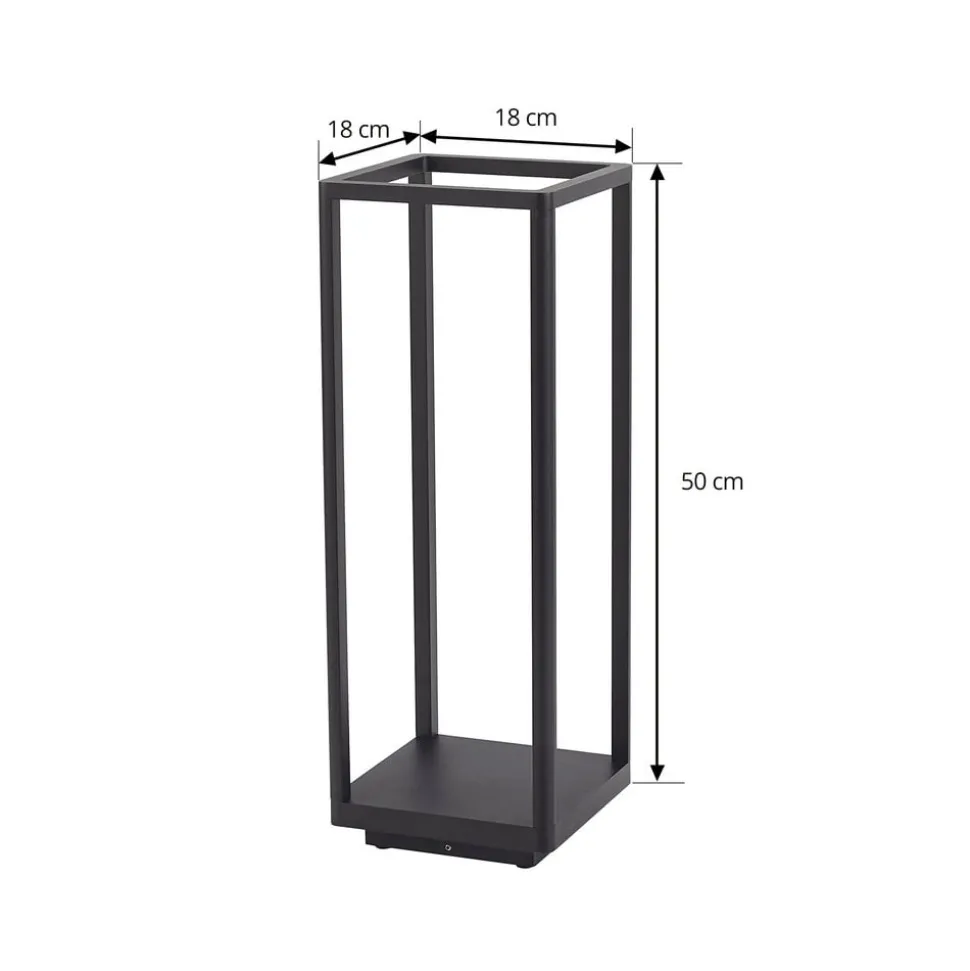 Lucande LED-sokkellampe Thorvid, højde 50 cm, sort