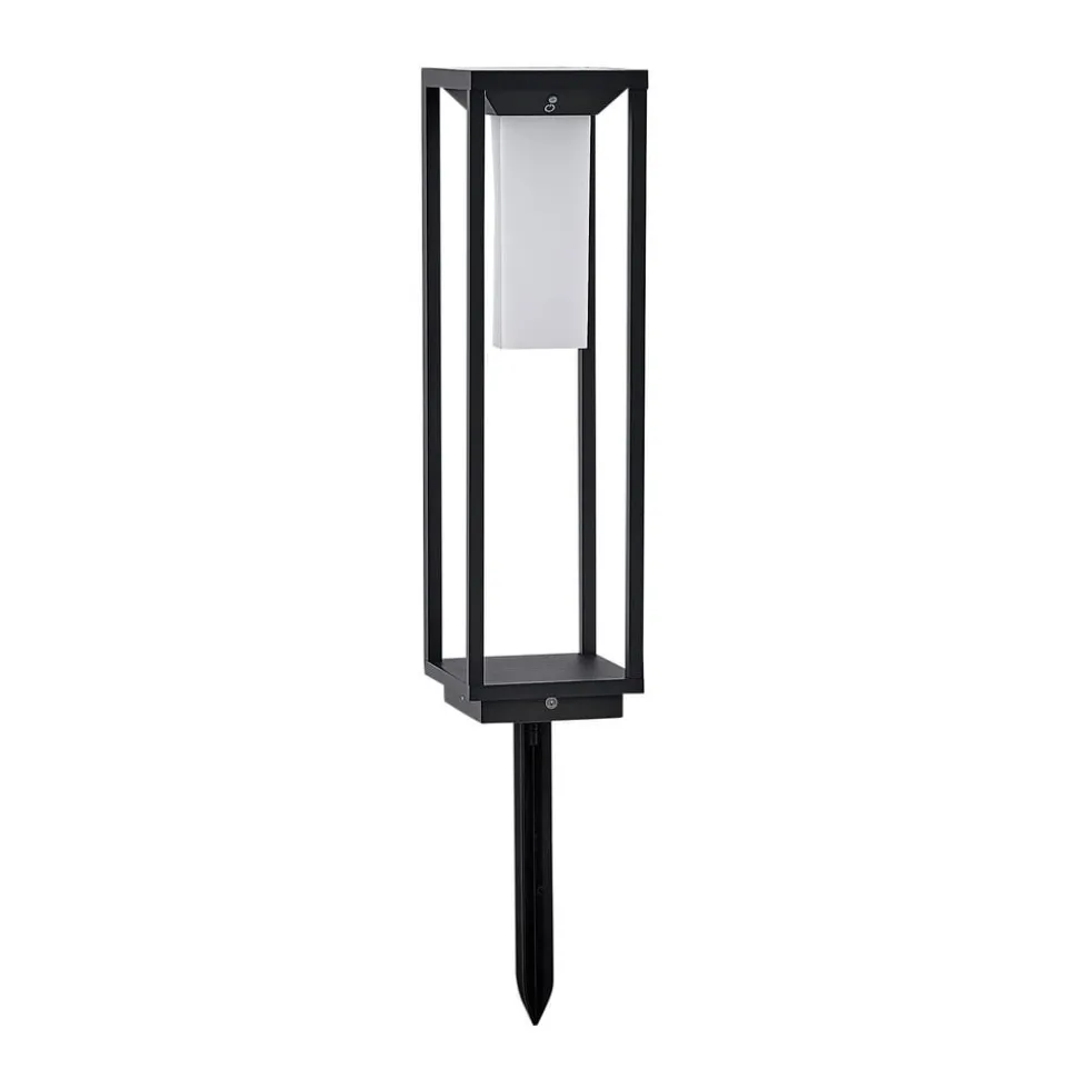 Lucande LED-solcellelampe Eliel, højde 50 cm, sort
