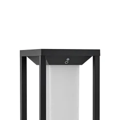 Lucande LED-solcellelampe Eliel, højde 50 cm, sort