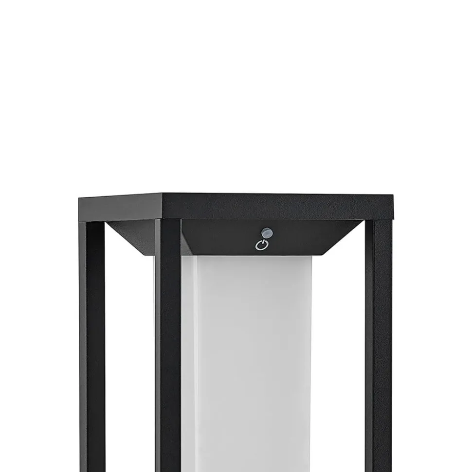 Lucande LED-solcellelampe Eliel, højde 50 cm, sort