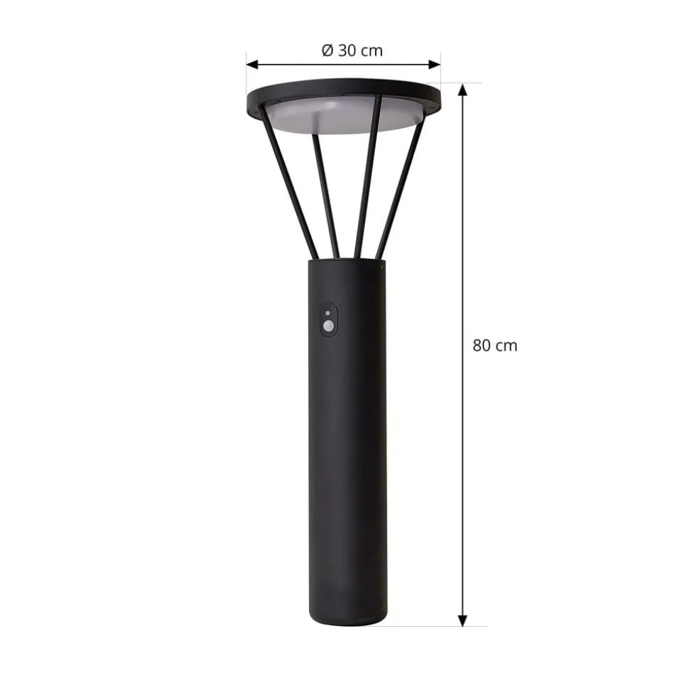 Lucande LED-solcellelampe Elario, 80 cm, CCT, sensor