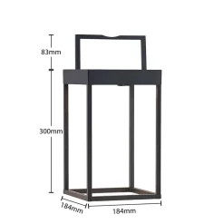 Lucande LED-solcellelampe Lynzy, 38 cm, sort, metal, IP65