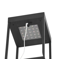Lucande LED-solcellelampe Lynzy, 38 cm, sort, metal, IP65