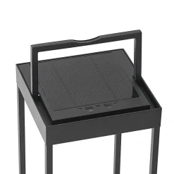 Lucande LED-solcellelampe Lynzy, 58 cm, sort, metal, IP65