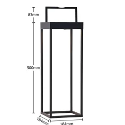 Lucande LED-solcellelampe Lynzy, 58 cm, sort, metal, IP65
