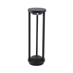 Lucande LED-solcellelampe Nilea, Ø 16 cm, sort, sensor