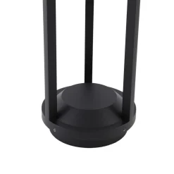 Lucande LED-solcellelampe Nilea, Ø 16 cm, sort, sensor