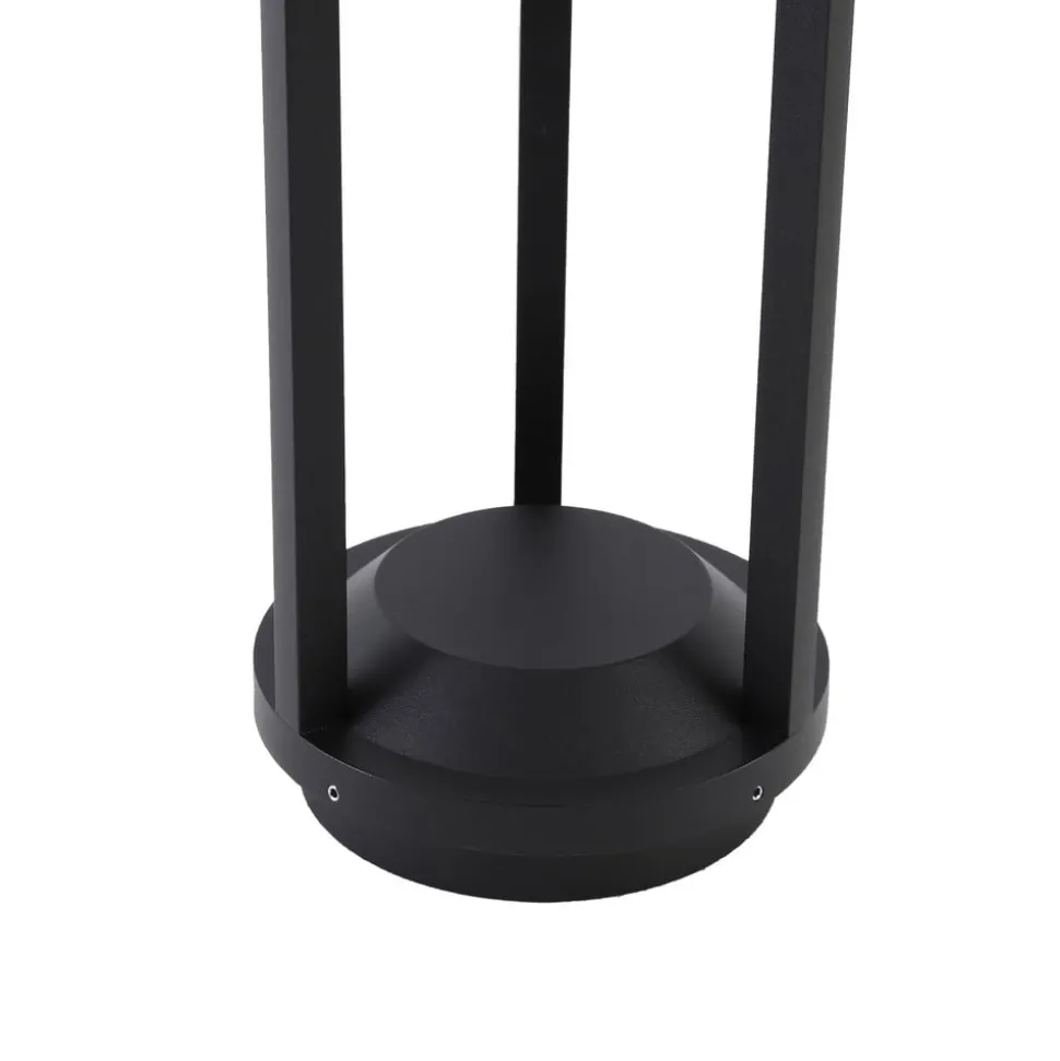 Lucande LED-solcellelampe Nilea, Ø 16 cm, sort, sensor
