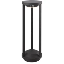 Lucande LED-solcellelampe Nilea, Ø 16 cm, sort, sensor