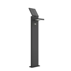 Lucande LED-solcellelampe Silvan, 100 cm, sensor, antracit