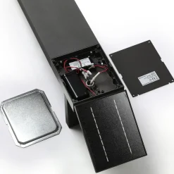 Lucande LED-solcellelampe Silvan, 100 cm, sensor, antracit